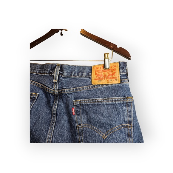 Levi’s 505 Regular Fit Straight Leg Jeans - 33x32 Dark Wash - Picture 6 of 6